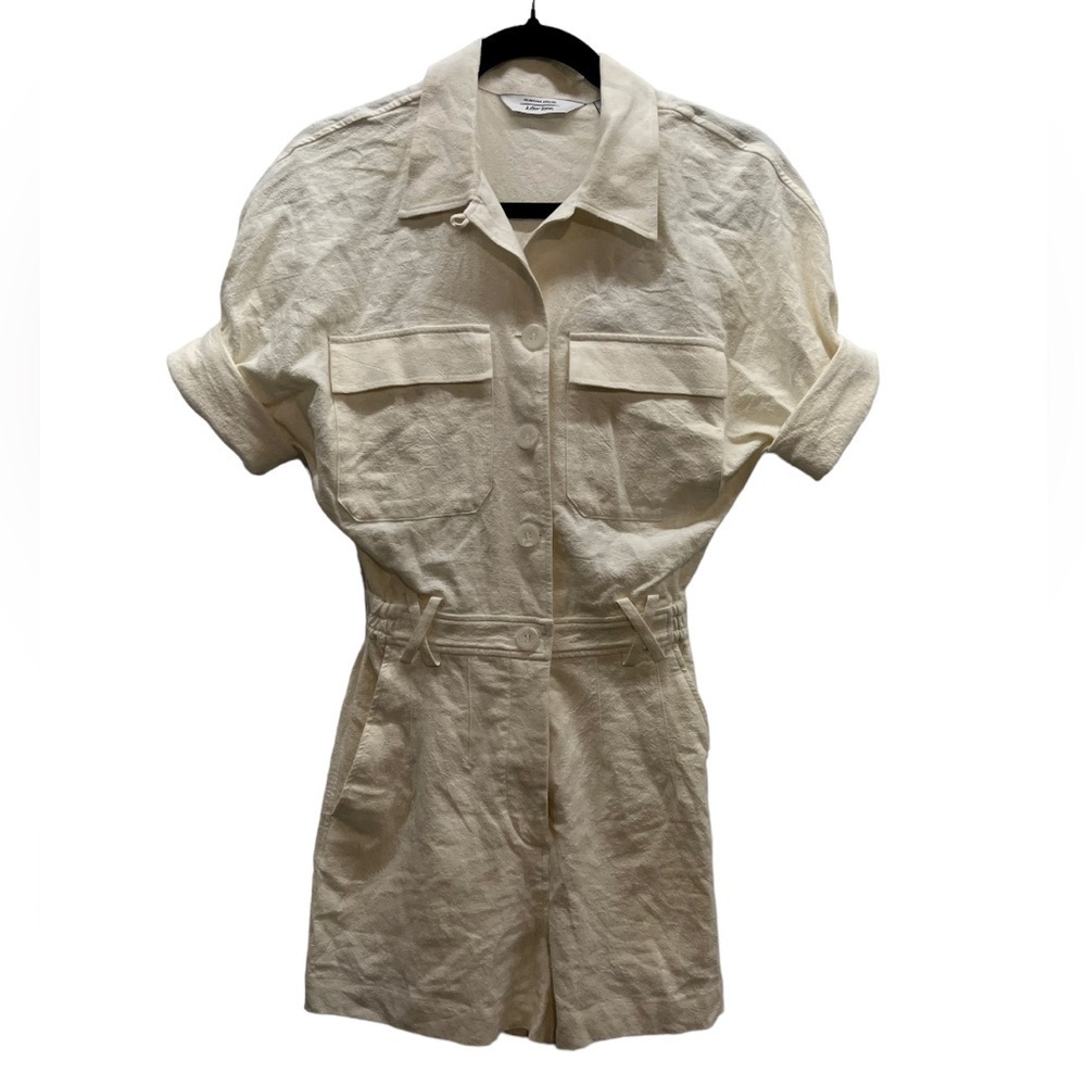 & Other Stories NWT Stockholm Atelier Linen Blend Cream Safari Romper Size XS
